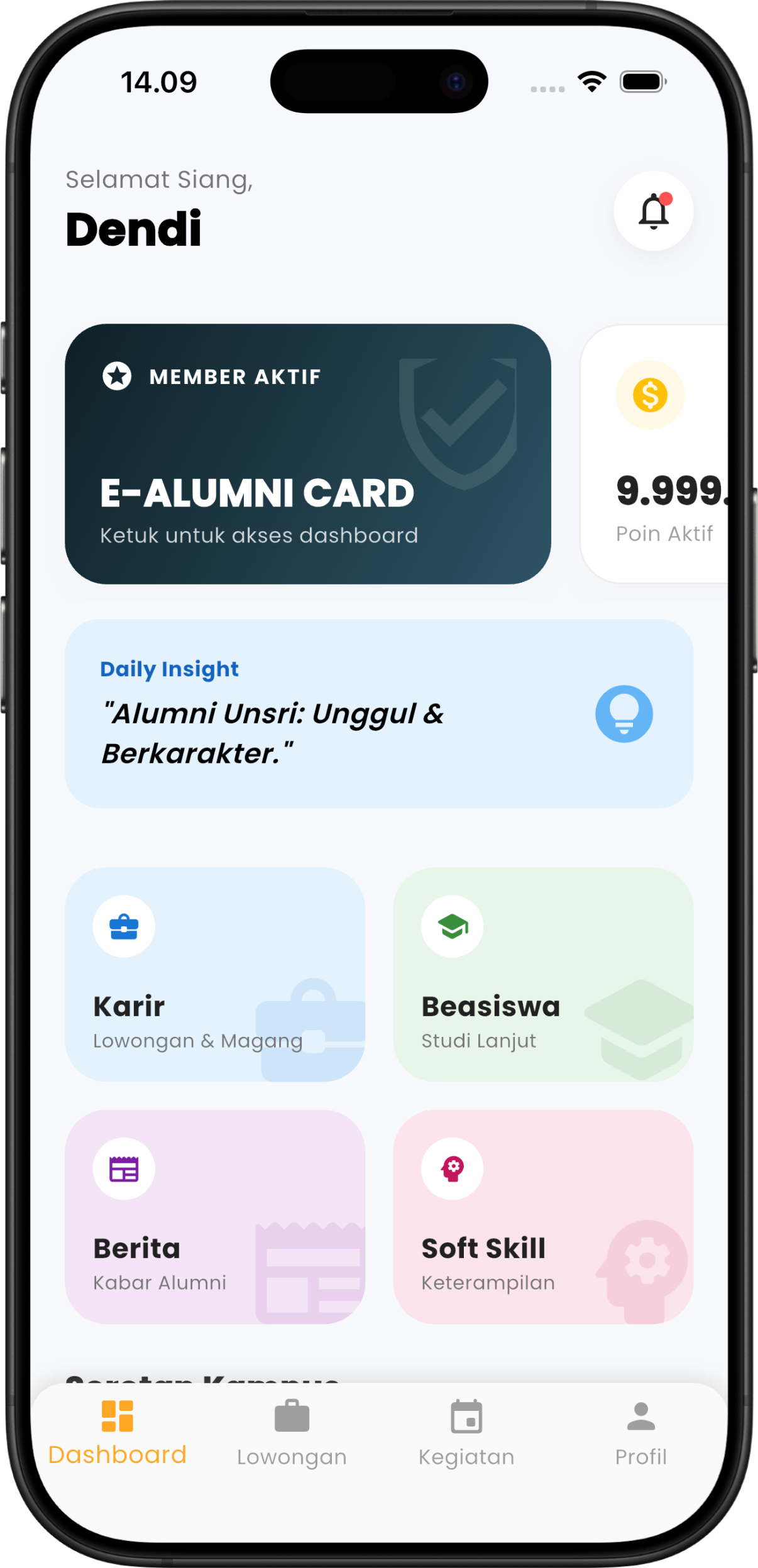 Pratinjau aplikasi IamUNSRI